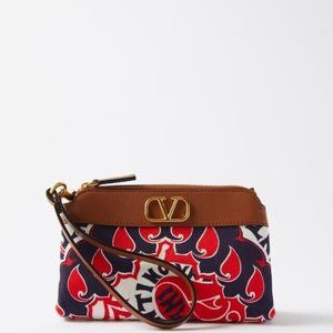 Valentino V-Logo Bandana Canvas Pouch - New in the box